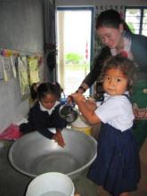 Children learn about good hygiene